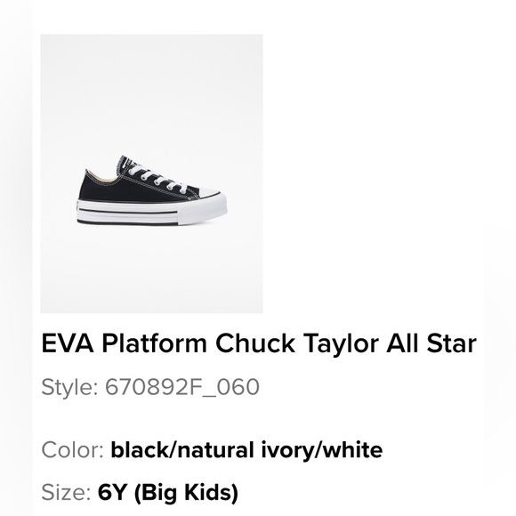 Converse Chuck Taylor Platform Low-top Size 6Y - Picture 5 of 5